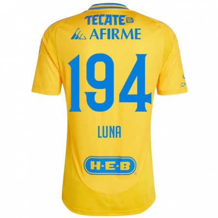 Kandiny Enfant Maillot Juan Luna #194 Or Jaune Tenues Domicile 2024/25 T-Shirt