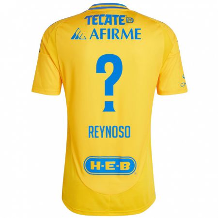 Kandiny Enfant Maillot Omar Reynoso #0 Or Jaune Tenues Domicile 2024/25 T-Shirt