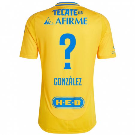 Kandiny Enfant Maillot Fernando González #0 Or Jaune Tenues Domicile 2024/25 T-Shirt