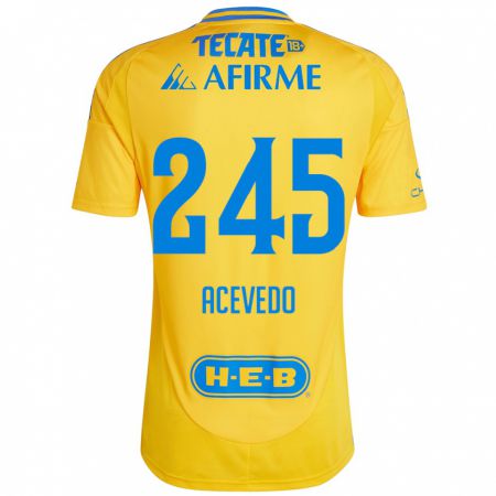 Kandiny Enfant Maillot Kevin Acevedo #245 Or Jaune Tenues Domicile 2024/25 T-Shirt