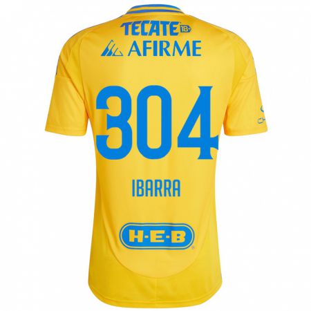 Kandiny Enfant Maillot Luis Ibarra #304 Or Jaune Tenues Domicile 2024/25 T-Shirt