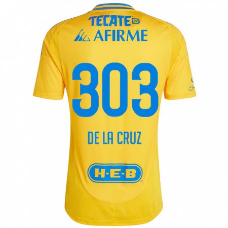 Kandiny Enfant Maillot Erick De La Cruz #303 Or Jaune Tenues Domicile 2024/25 T-Shirt