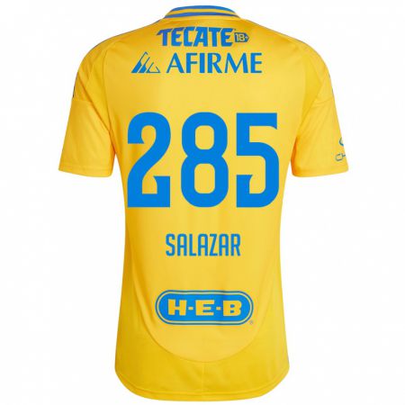 Kandiny Enfant Maillot Bryan Salazar #285 Or Jaune Tenues Domicile 2024/25 T-Shirt