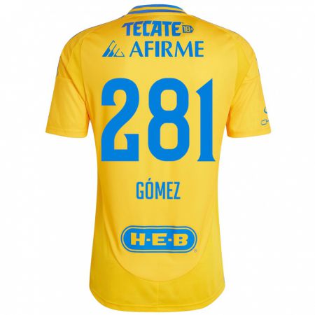 Kandiny Enfant Maillot Luis Gómez #281 Or Jaune Tenues Domicile 2024/25 T-Shirt