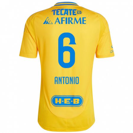 Kandiny Enfant Maillot Nancy Antonio #6 Or Jaune Tenues Domicile 2024/25 T-Shirt