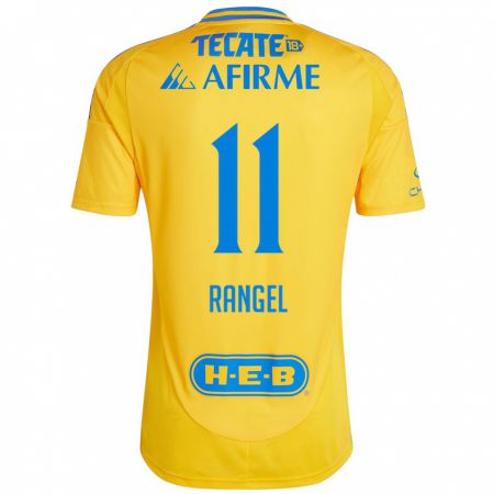 Kandiny Enfant Maillot Nayeli Rangel #11 Or Jaune Tenues Domicile 2024/25 T-Shirt