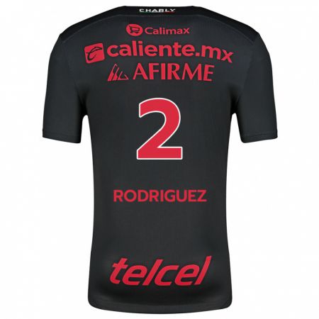 Kandiny Enfant Maillot Antonio Rodríguez #2 Noir Rouge Tenues Domicile 2024/25 T-Shirt