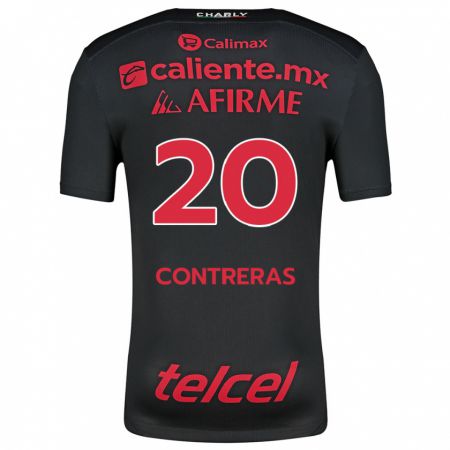 Kandiny Enfant Maillot Francisco Contreras #20 Noir Rouge Tenues Domicile 2024/25 T-Shirt