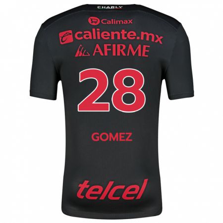 Kandiny Enfant Maillot Alejandro Gómez #28 Noir Rouge Tenues Domicile 2024/25 T-Shirt