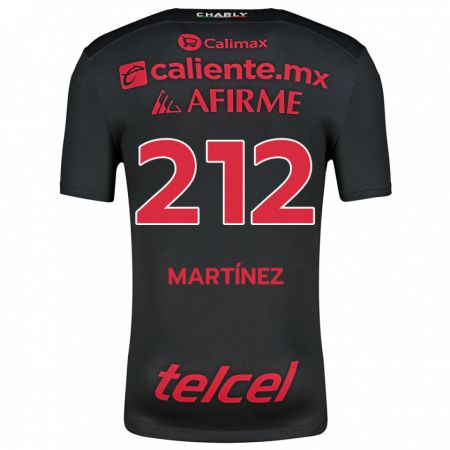 Kandiny Enfant Maillot Juan Martínez #212 Noir Rouge Tenues Domicile 2024/25 T-Shirt