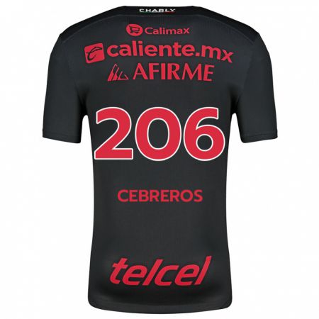 Kandiny Enfant Maillot Luis Cebreros #206 Noir Rouge Tenues Domicile 2024/25 T-Shirt