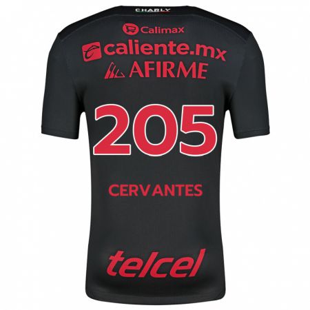 Kandiny Enfant Maillot Sebastián Cervantes #205 Noir Rouge Tenues Domicile 2024/25 T-Shirt