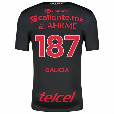 Kandiny Enfant Maillot Carlos Galicia #187 Noir Rouge Tenues Domicile 2024/25 T-Shirt