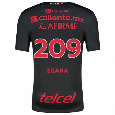 Kandiny Enfant Maillot Arath Egaña #209 Noir Rouge Tenues Domicile 2024/25 T-Shirt