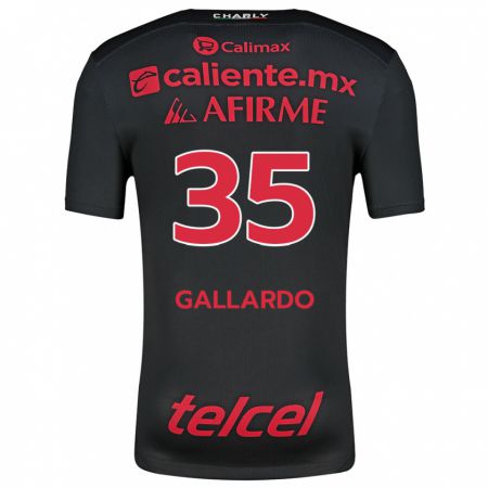 Kandiny Enfant Maillot Gloriaisabel Gallardo #35 Noir Rouge Tenues Domicile 2024/25 T-Shirt