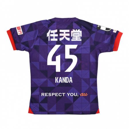 Kandiny Enfant Maillot Kotaro Kanda #45 Blanc Violet Tenues Domicile 2024/25 T-Shirt