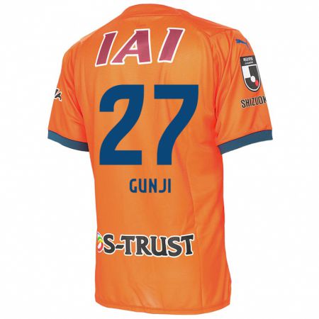 Kandiny Enfant Maillot Riku Gunji #27 Bleu Orange Tenues Domicile 2024/25 T-Shirt