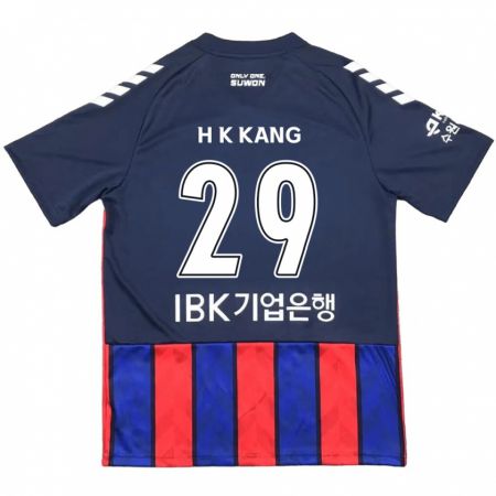 Kandiny Enfant Maillot Kyo-Hun Kang #29 Bleu Rouge Tenues Domicile 2024/25 T-Shirt