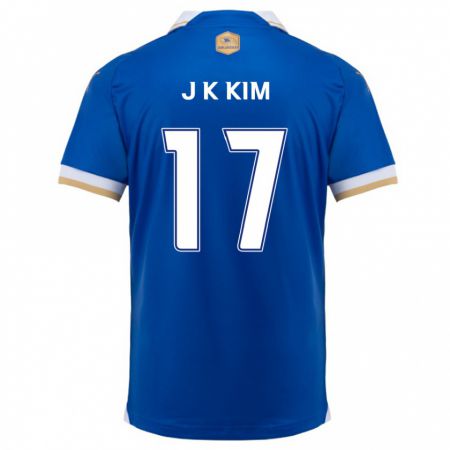 Kandiny Enfant Maillot Kyeong-Jung Kim #17 Bleu Blanc Tenues Domicile 2024/25 T-Shirt