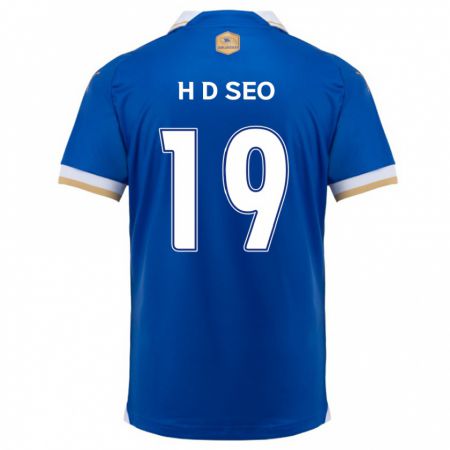 Kandiny Enfant Maillot Dong-Han Seo #19 Bleu Blanc Tenues Domicile 2024/25 T-Shirt