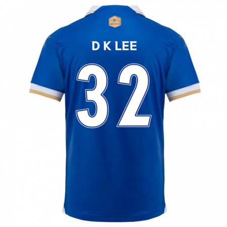 Kandiny Enfant Maillot Kyu-Dong Lee #32 Bleu Blanc Tenues Domicile 2024/25 T-Shirt