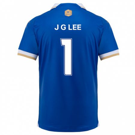 Kandiny Enfant Maillot Gyeong-Jun Lee #1 Bleu Blanc Tenues Domicile 2024/25 T-Shirt