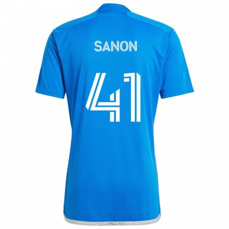 Kandiny Enfant Maillot Jérémy Sanon #41 Bleu Blanc Tenues Domicile 2024/25 T-Shirt