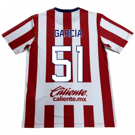 Kandiny Enfant Maillot Eduardo García #51 Rouge Blanc Tenues Domicile 2024/25 T-Shirt