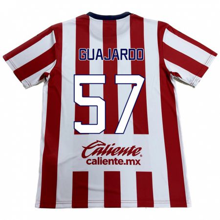 Kandiny Enfant Maillot Dylan Guajardo #57 Rouge Blanc Tenues Domicile 2024/25 T-Shirt