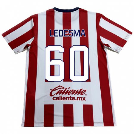 Kandiny Enfant Maillot Luis Ledesma #60 Rouge Blanc Tenues Domicile 2024/25 T-Shirt