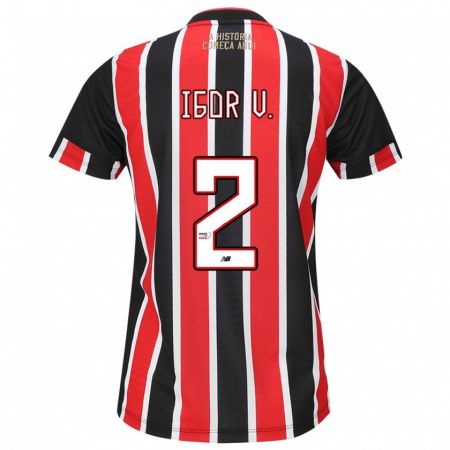 Kandiny Enfant Maillot Igor Vinícius #2 Noir Rouge Blanc Tenues Extérieur 2024/25 T-Shirt