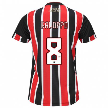 Kandiny Enfant Maillot Giuliano Galoppo #8 Noir Rouge Blanc Tenues Extérieur 2024/25 T-Shirt