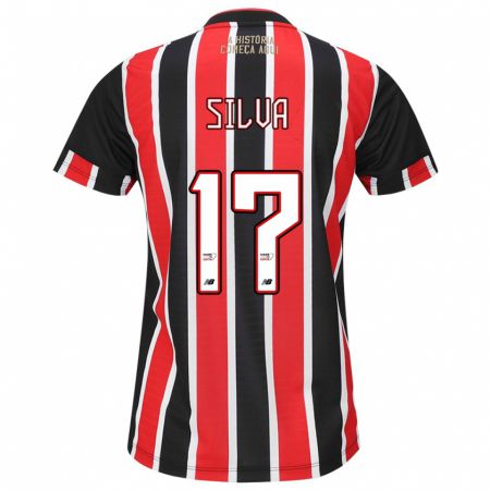 Kandiny Enfant Maillot André Silva #17 Noir Rouge Blanc Tenues Extérieur 2024/25 T-Shirt