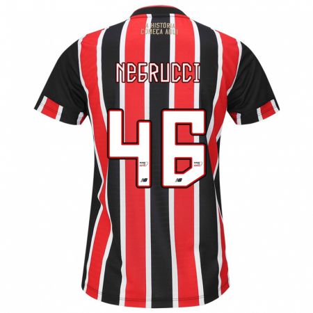 Kandiny Enfant Maillot Felipe Negrucci #46 Noir Rouge Blanc Tenues Extérieur 2024/25 T-Shirt