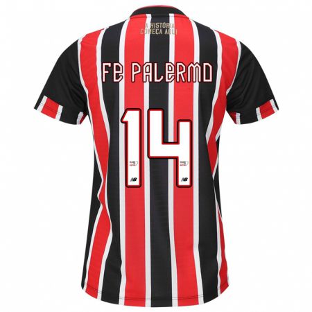 Kandiny Enfant Maillot Fe Palermo #14 Noir Rouge Blanc Tenues Extérieur 2024/25 T-Shirt