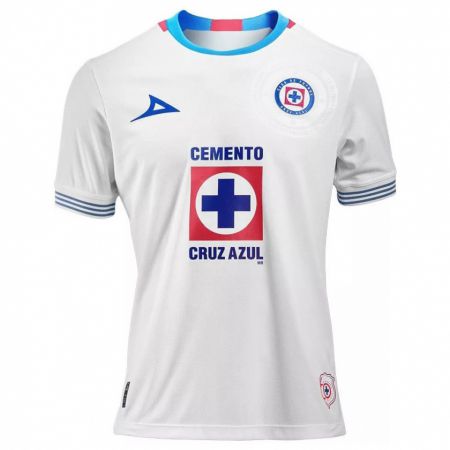 Kandiny Enfant Maillot Cristian Jiménez #32 Blanc Bleu Tenues Extérieur 2024/25 T-Shirt