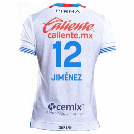 Kandiny Enfant Maillot Luis Jiménez #12 Blanc Bleu Tenues Extérieur 2024/25 T-Shirt