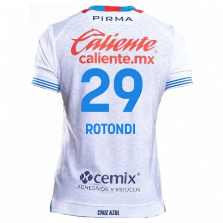 Kandiny Enfant Maillot Carlos Rotondi #29 Blanc Bleu Tenues Extérieur 2024/25 T-Shirt