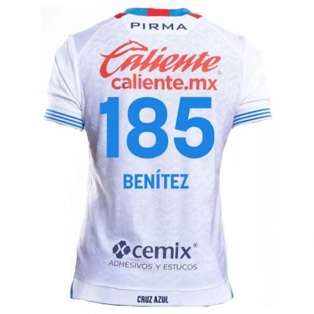 Kandiny Enfant Maillot Cristopher Benítez #185 Blanc Bleu Tenues Extérieur 2024/25 T-Shirt