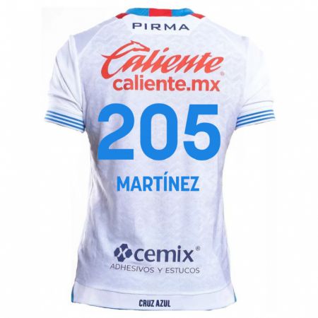 Kandiny Enfant Maillot César Martínez #205 Blanc Bleu Tenues Extérieur 2024/25 T-Shirt