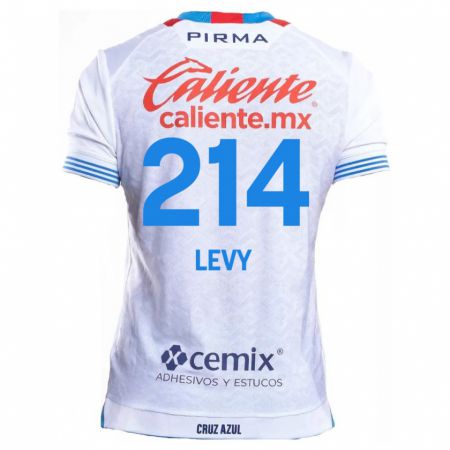 Kandiny Enfant Maillot Mateo Levy #214 Blanc Bleu Tenues Extérieur 2024/25 T-Shirt