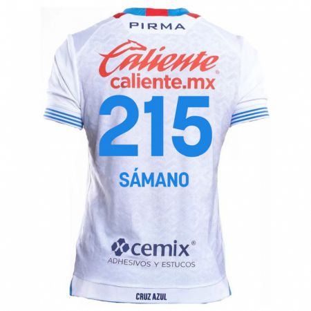 Kandiny Enfant Maillot Fernando Sámano #215 Blanc Bleu Tenues Extérieur 2024/25 T-Shirt