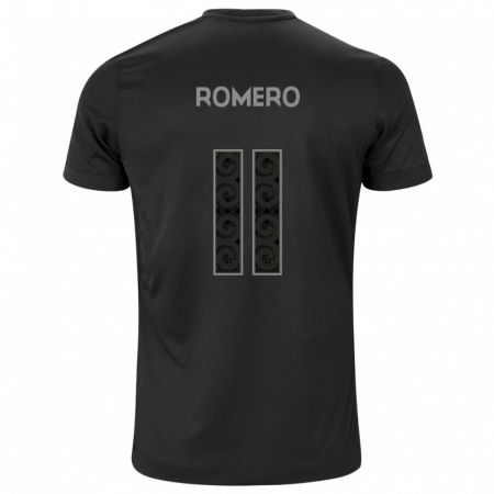 Kandiny Enfant Maillot Ángel Romero #11 Noir Tenues Extérieur 2024/25 T-Shirt