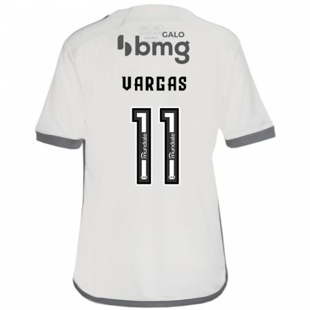 Kandiny Enfant Maillot Eduardo Vargas #11 Blanc Cassé Tenues Extérieur 2024/25 T-Shirt