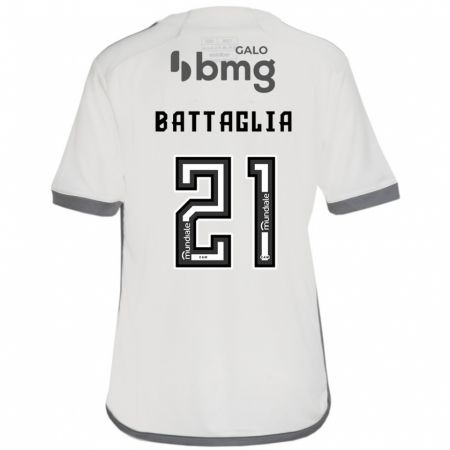 Kandiny Enfant Maillot Rodrigo Battaglia #21 Blanc Cassé Tenues Extérieur 2024/25 T-Shirt