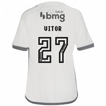 Kandiny Enfant Maillot Paulo Vitor #27 Blanc Cassé Tenues Extérieur 2024/25 T-Shirt