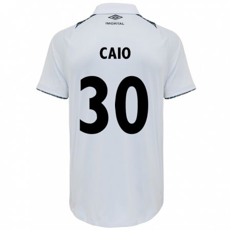 Kandiny Enfant Maillot Rodrigo Caio #30 Blanc Bleu Tenues Extérieur 2024/25 T-Shirt