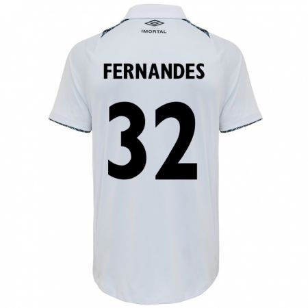 Kandiny Enfant Maillot Nathan Fernandes #32 Blanc Bleu Tenues Extérieur 2024/25 T-Shirt