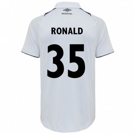 Kandiny Enfant Maillot Ronald Falkoski #35 Blanc Bleu Tenues Extérieur 2024/25 T-Shirt