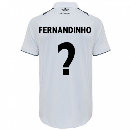 Kandiny Enfant Maillot Fernandinho #0 Blanc Bleu Tenues Extérieur 2024/25 T-Shirt